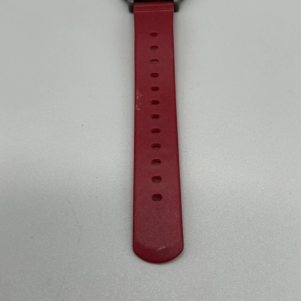 L.L. Bean Bear Women Watch 36mm White Dial Gray Red Rubber Band New Battery